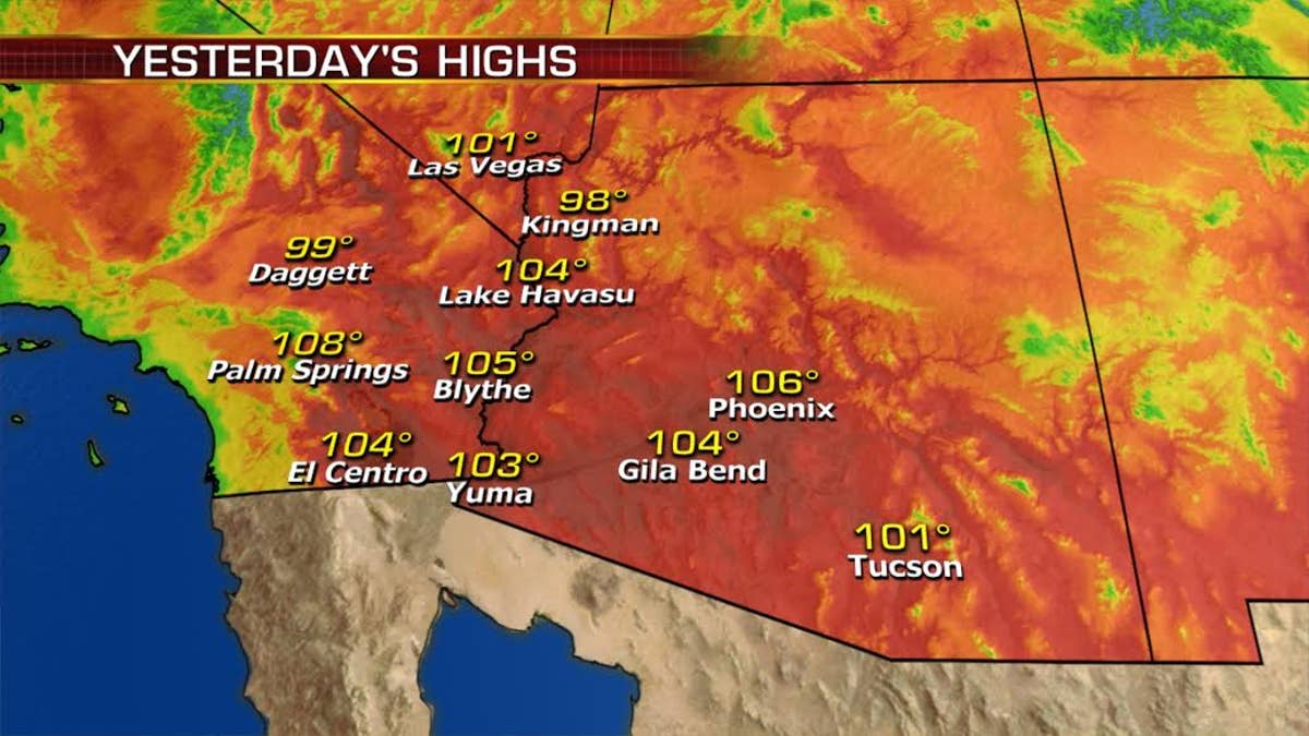 southwest temps