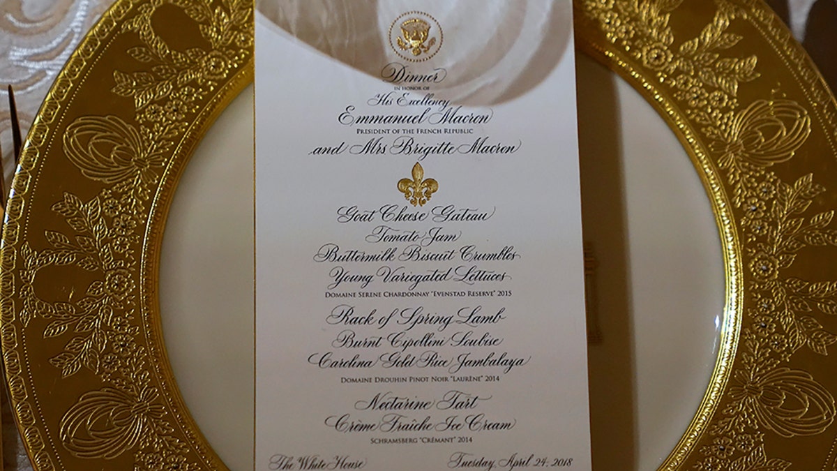 state dinner menu closeup reuters