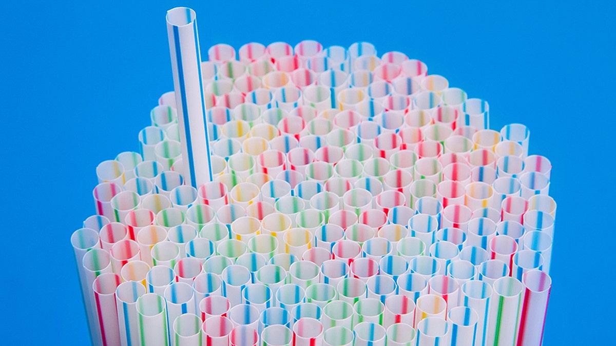 Drinking pipes in a large pile