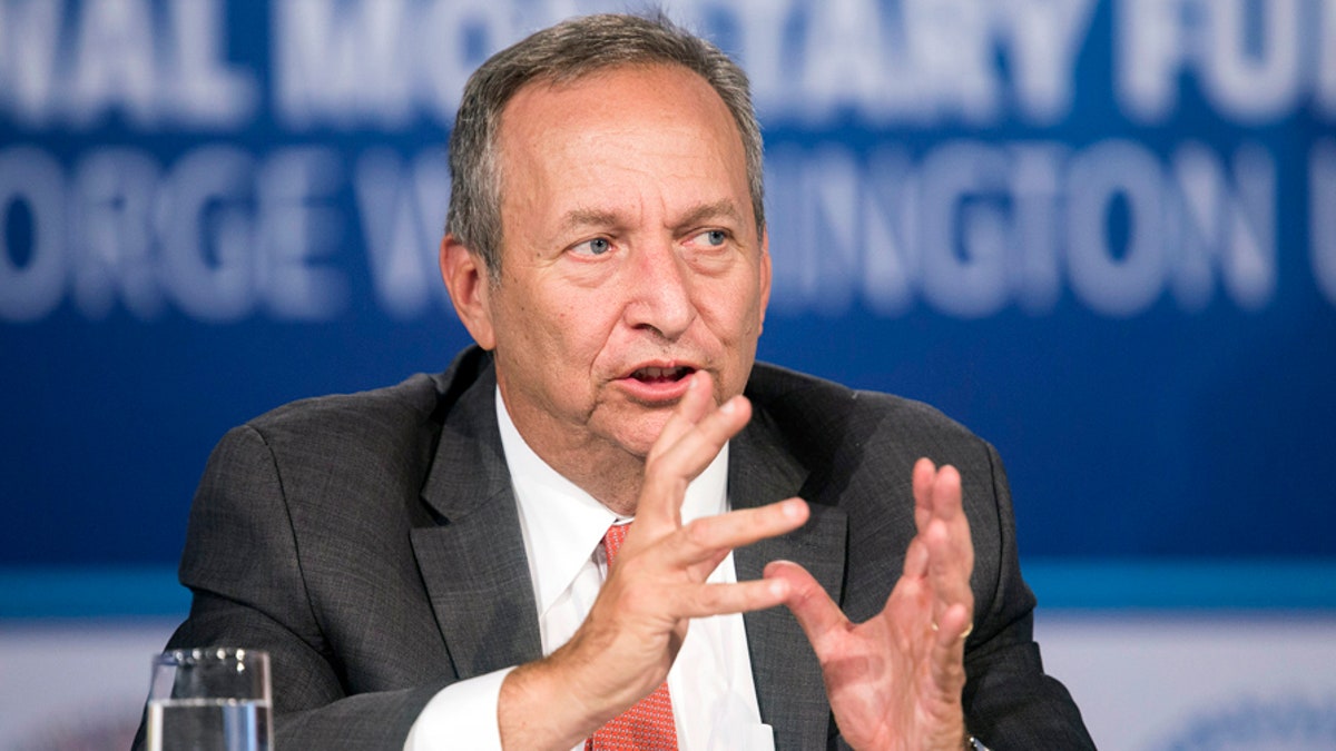 Larry Summers, president emeritus of Harvard University, speaks during a discussion on "A Reform Agenda for Europe's Leaders" during the World Bank/IMF annual meetings in Washington October 9, 2014. REUTERS/Joshua Roberts (UNITED STATES - Tags: POLITICS BUSINESS EDUCATION) - GM1EAAA022401