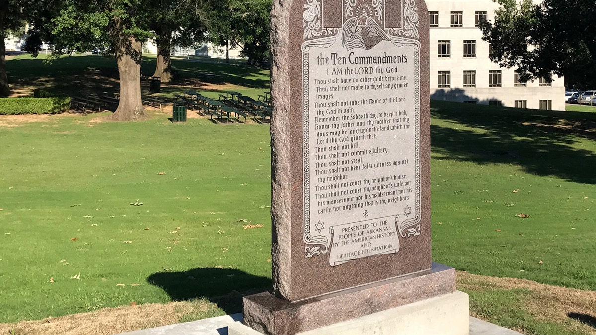 Ten Commandments Arkansas before crash AP