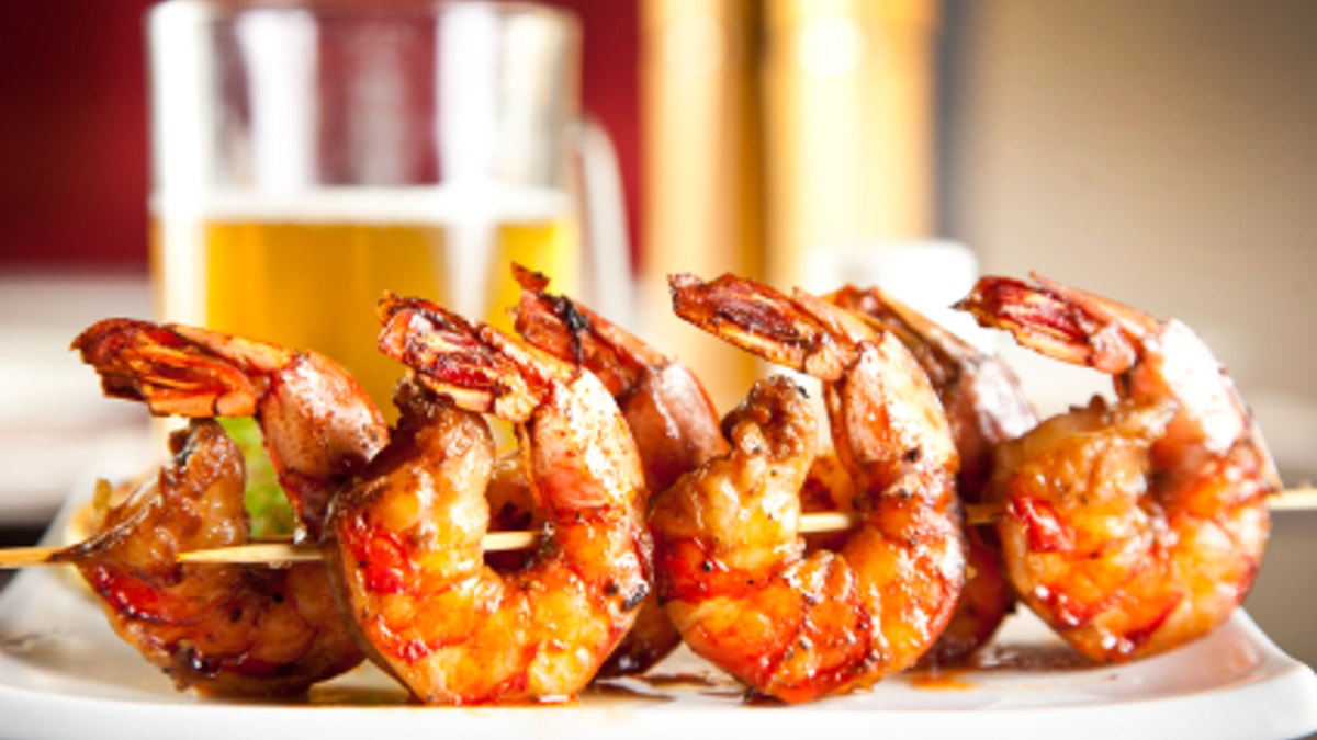 Shrimp grilled with beer