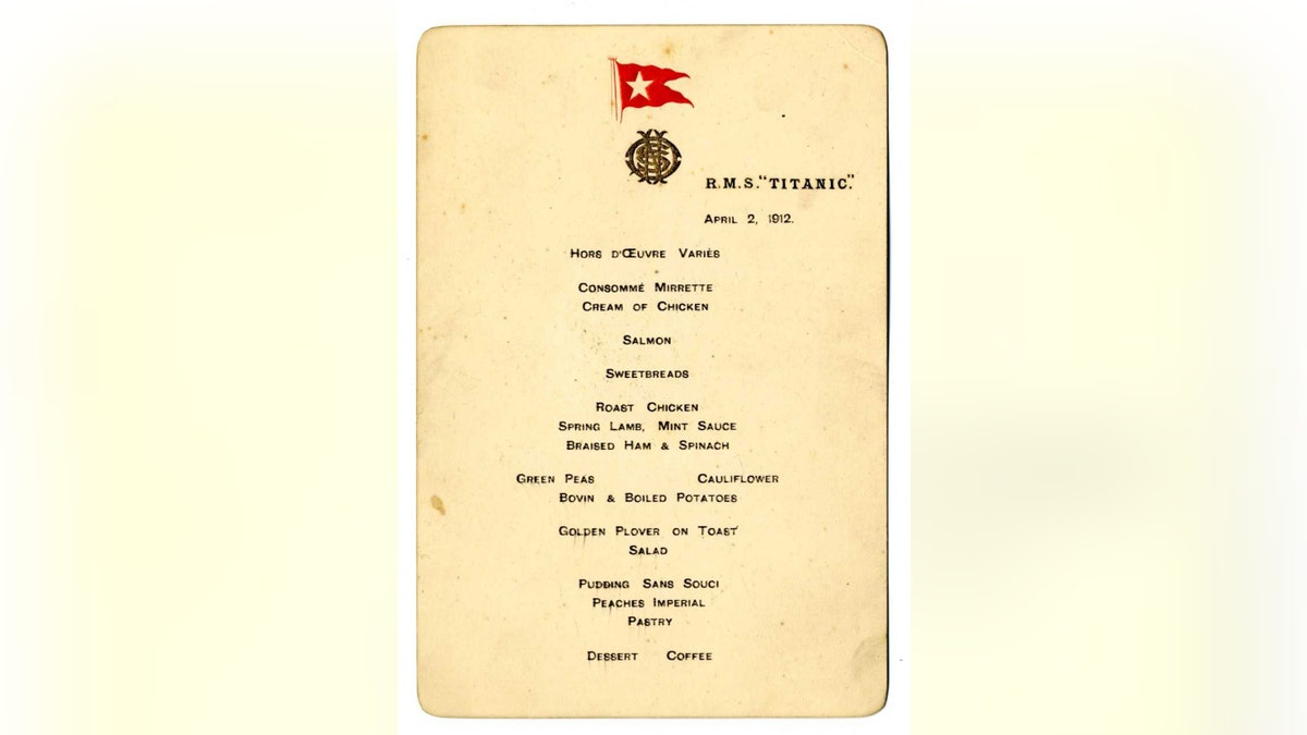 titanic menu