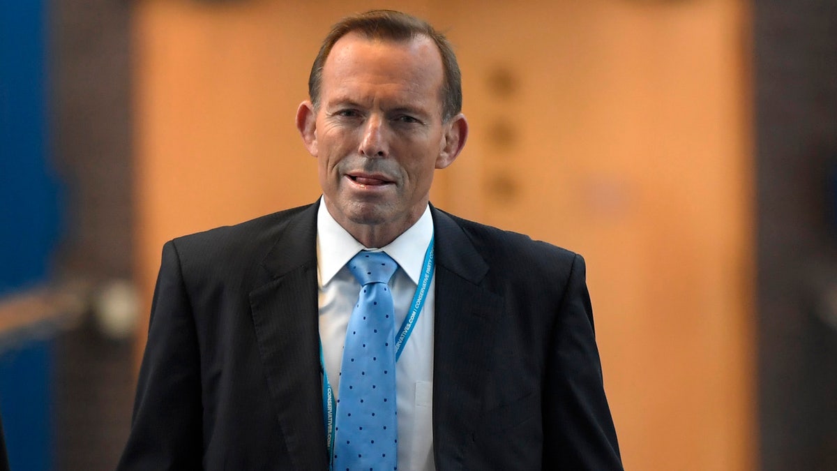 Australia's former Prime Minister Tony Abbott attends Britain's annual Conservative Party Conference in Birmingham, Britain, October 5, 2016. REUTERS/Toby Melville - LR1ECA50QK119