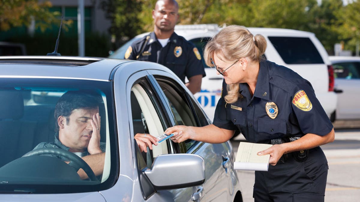 Police Officer Making Traffic Stop