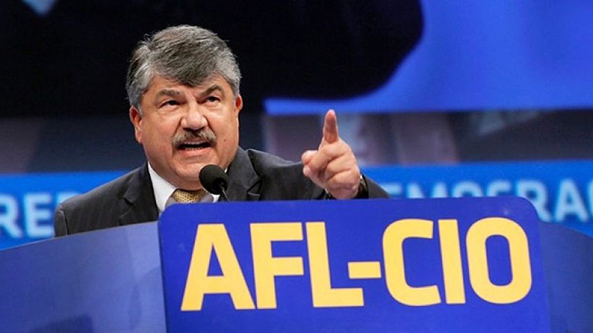 Richard Trumka, president of the AFL-CIO, addresses members during the union's quadrennial convention in Los Angeles, Sept. 9, 2013. (Associated Press)