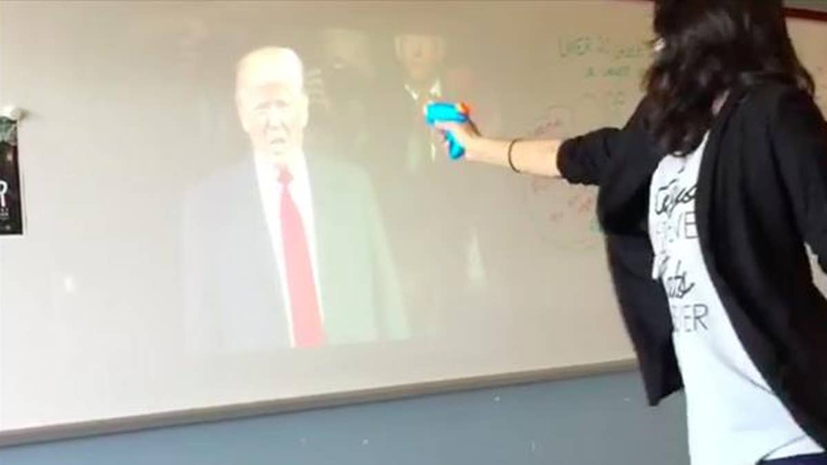 Die High School Teacher Stages Mock Assassination Of Trump Fox News   Trump Mock Assassination 