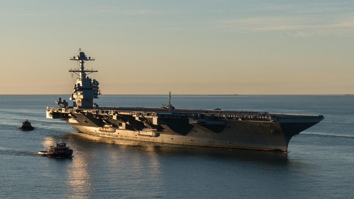 170414-O-N0101-110NORFOLK (April 14, 2017) The aircraft carrier Pre-Commissioning Unit (PCU) Gerald R. Ford (CVN 78) pulls into Naval Station Norfolk for the first time. The first-of-class ship - the first new U.S. aircraft carrier design in 40 years - spent several days conducting builder's sea trails, a comprehensive test of many of the ship's key systems and technologies. (U.S. Navy photo by Matt Hildreth courtesy of Huntington Ingalls Industries/Released)