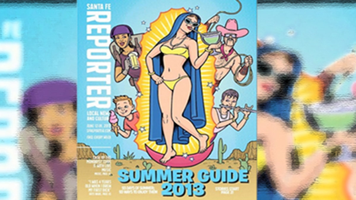 Penggambaran pengap Virgin of Guadalupe meminta kerusuhan