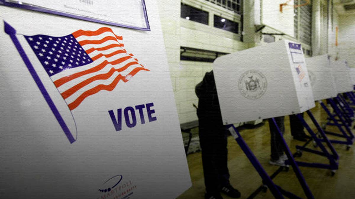 Voting machines on election day, 11/2/10