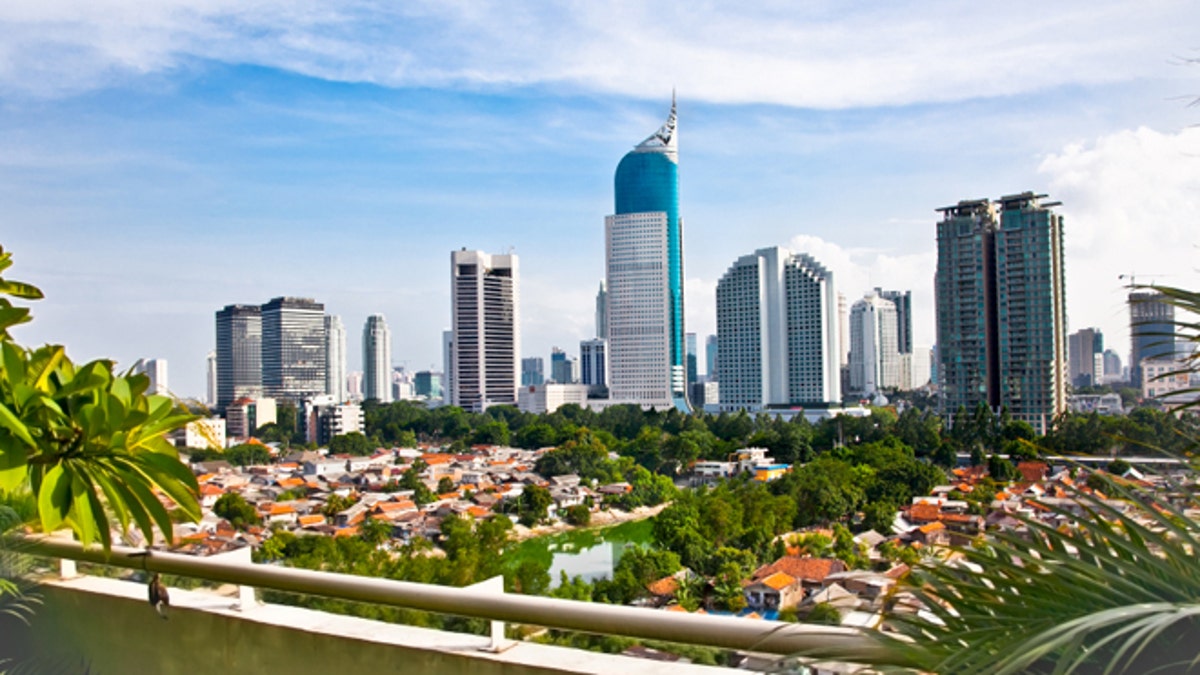 Panoramic cityscape of Indonesia capital city Jakarta