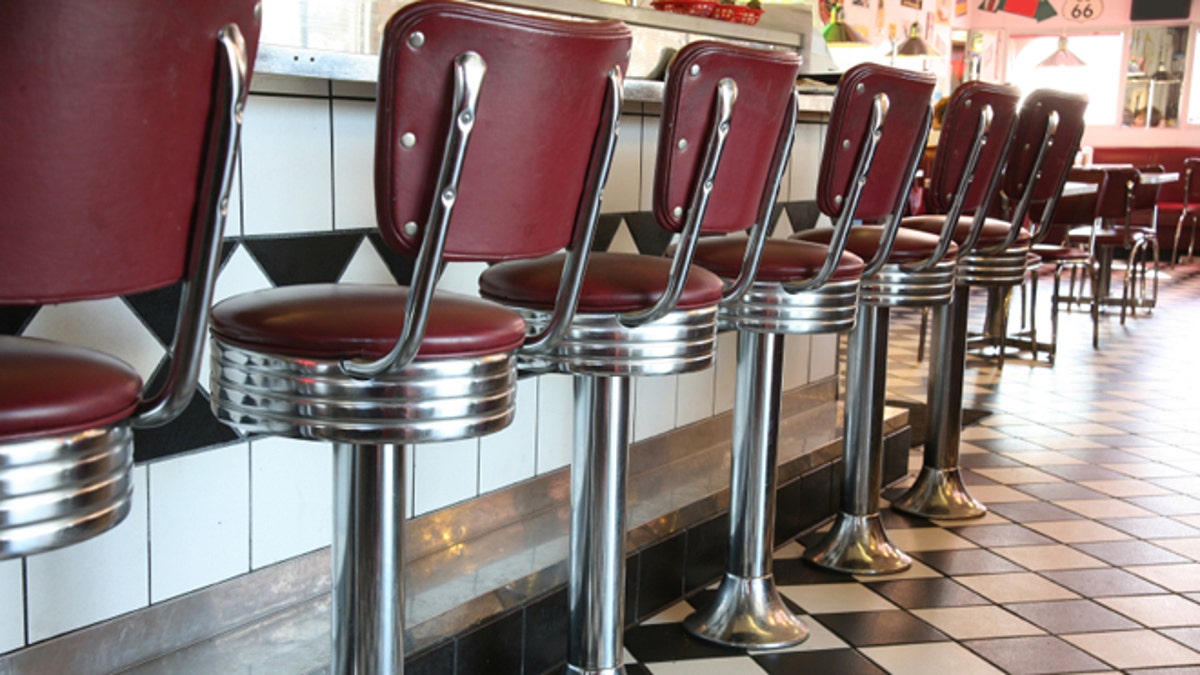 Diner in a chromed caravan north London selling shakes & burgers etc etc..V cool.