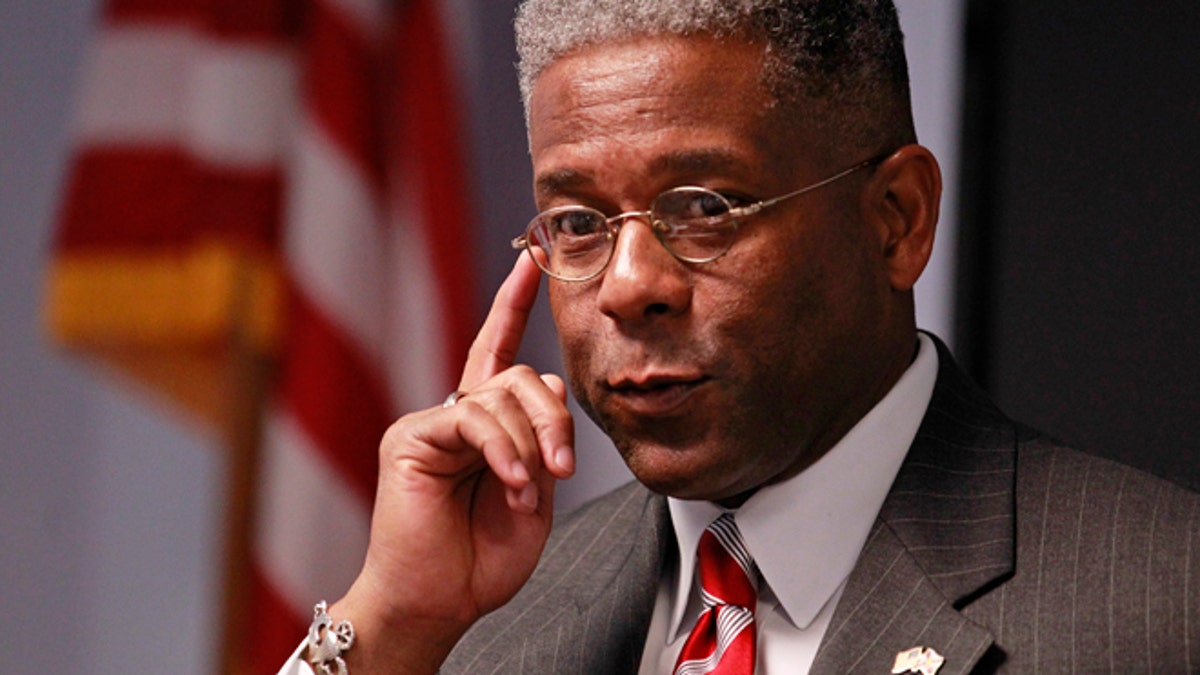 FILE: Oct. 18, 2012: Republican U.S. Rep. Allen West listens to a question at a campaign stop in Boca Raton, Florida.