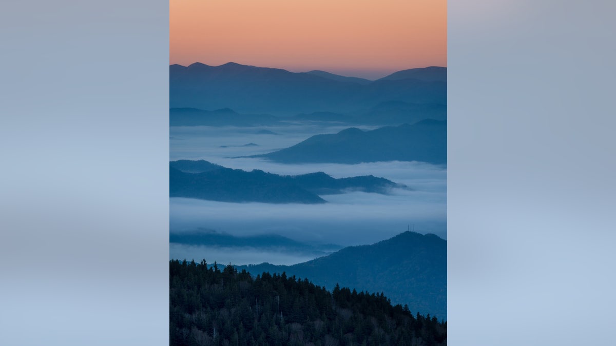 Sunrise from Clingmans Dome in Great Smoky Mountains National Park, Tennessee on October 20, 2014