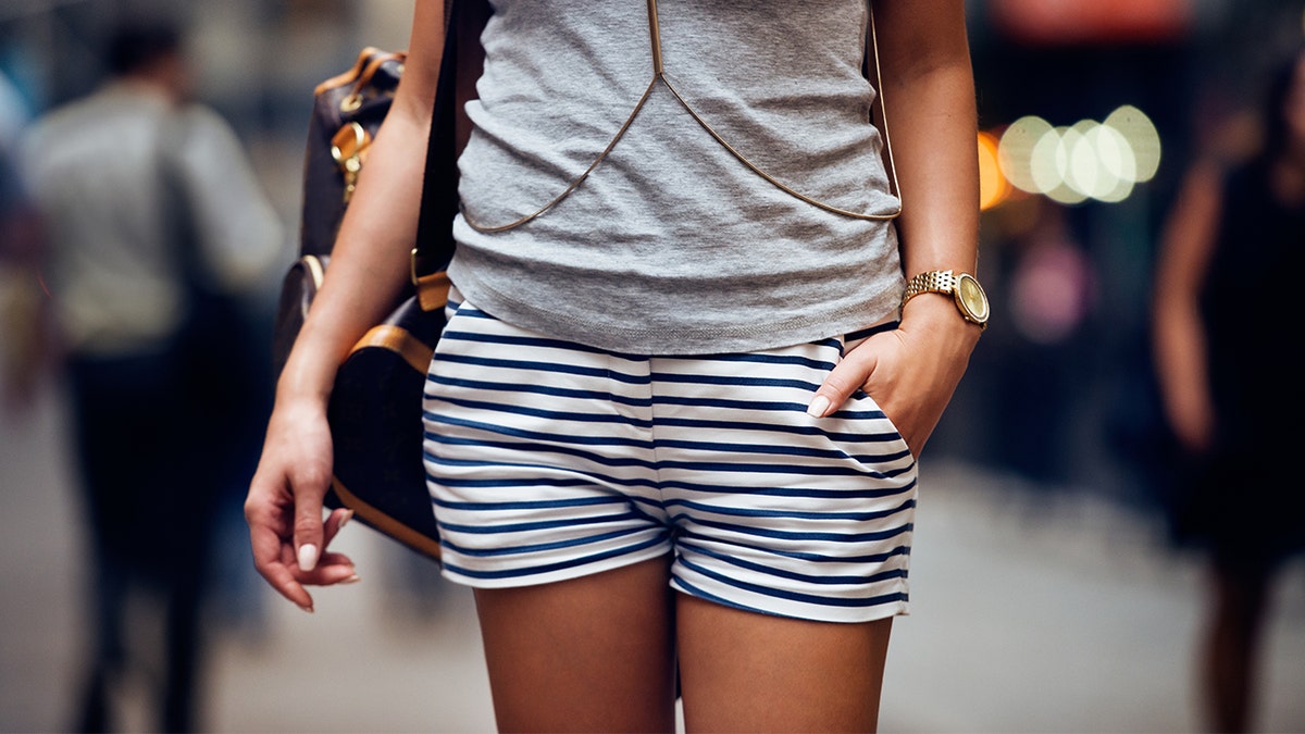 woman in shorts