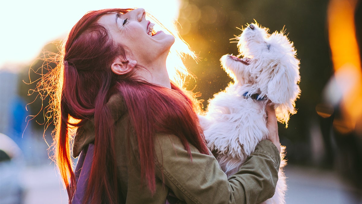 woman with dog