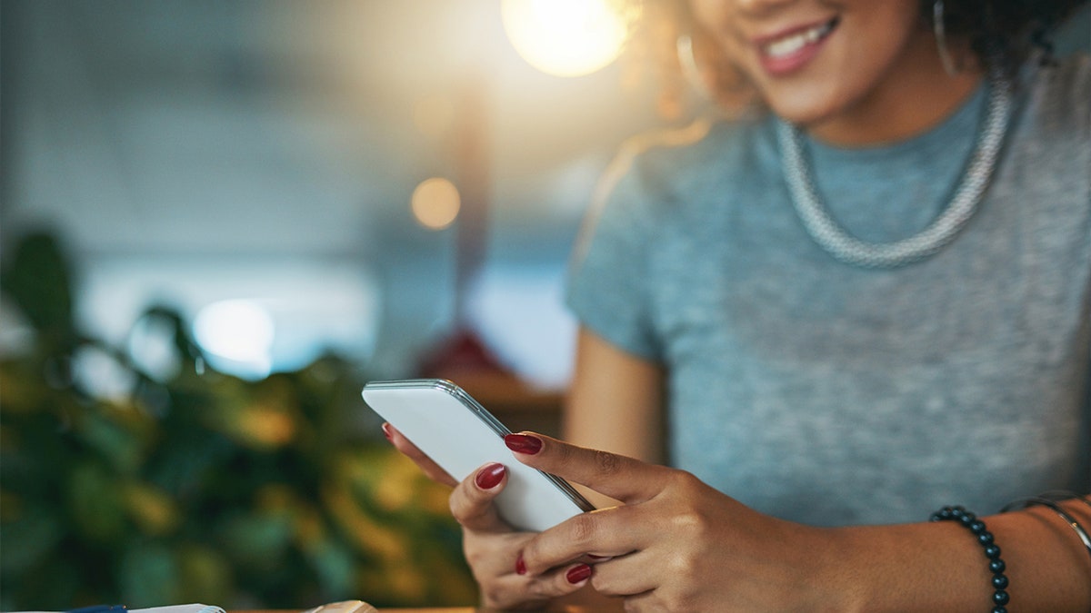 woman using phone