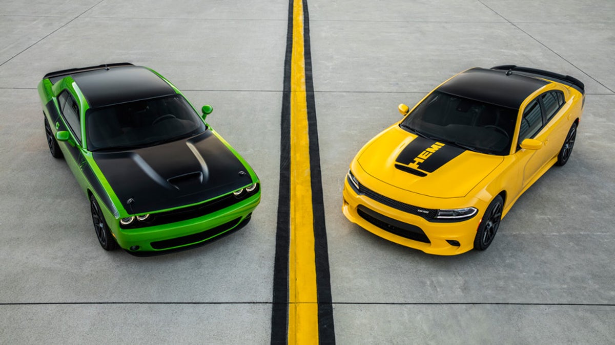 2017 Dodge Challenger T/A (left) and 2017 Dodge Charger Daytona (right)