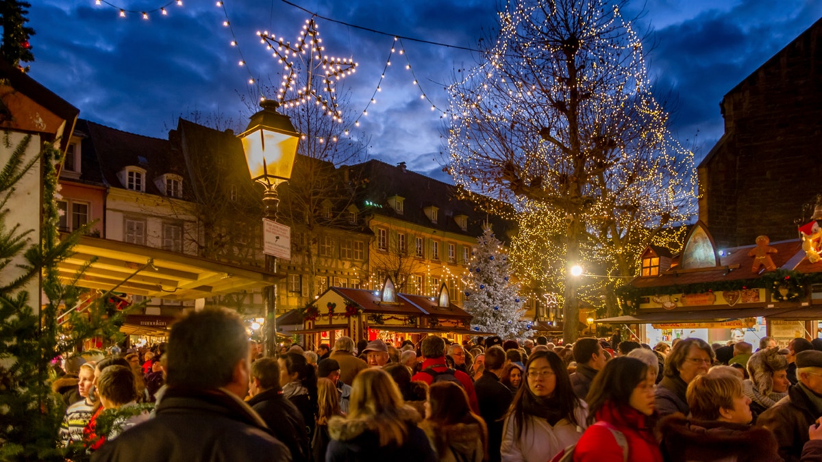 Crowds at Colmar Christmas Market