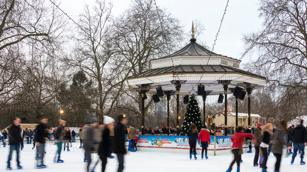 Ice rink at Winter Wonderland in London