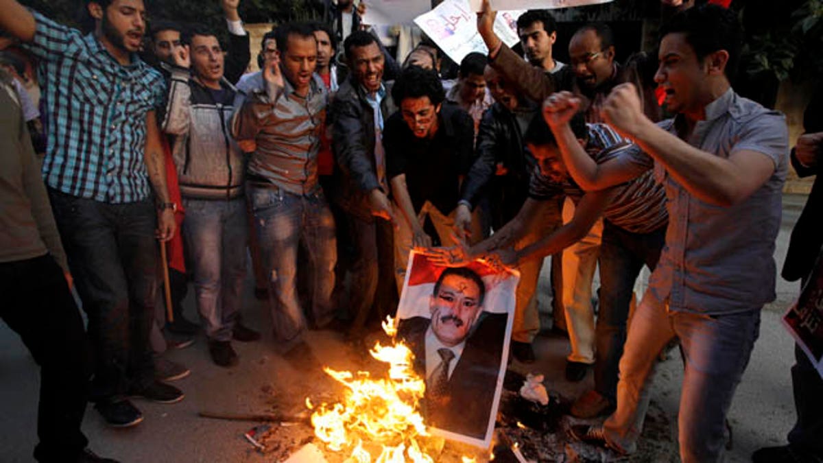 Mideast Lebanon Yemen Protest