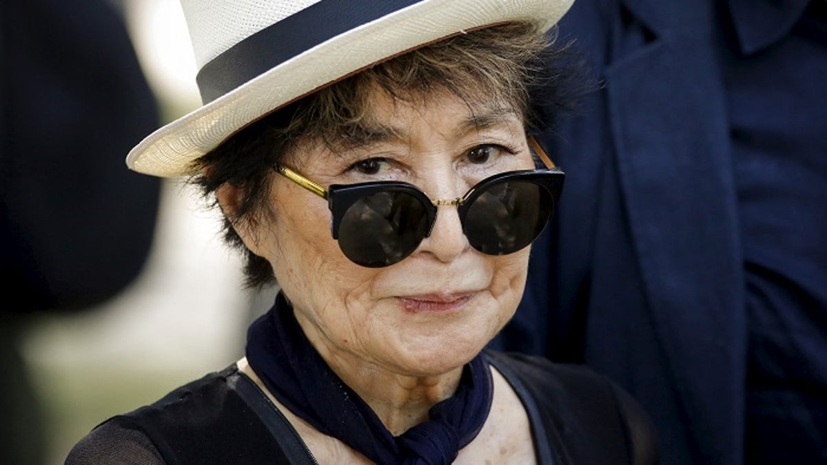 Artist Yoko Ono, widow of John Lennon, attends the unveiling of a tapestry honoring Lennon at Ellis Island in New York July 29, 2015. REUTERS/Eduardo Munoz - GF20000008275