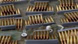 Ammunition for participants is placed on a table during the traditional 'Ruetlischiessen' (Ruetli shooting) competition at the Ruetli meadow in central Switzerland.