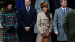 Britain's Catherine, Duchess of Cambridge, Prince William, Duke of Cambridge, Meghan Markle and Prince Harry leave St Mary Magdalene's church after the Royal Family's Christmas Day service on the Sandringham estate in eastern England, Britain, December 25, 2017. REUTERS/Hannah McKay - RC117DF76700