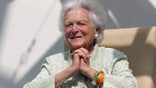 FILE - In a Thursday, Aug. 22, 2013, file photo, former first lady Barbara Bush listens to a patient's question during a visit to the Barbara Bush Children's Hospital at Maine Medical Center in Portland, Maine. A family spokesman said Sunday, April 15, 2018, that the former first lady Barbara Bush is in "failing health" and won't seek additional medical treatment. (AP Photo/Robert F. Bukaty, File)