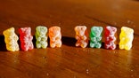 Oct. 17, 2014: Marijuana-infused sour gummy bear candies, left, are shown next to regular ones at right in a photo illustration in Golden, Colorado.