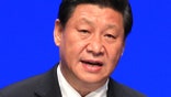 April 1, 2014: China's President Xi Jinping  speaks to the College of Europe, at the Concert building in Bruges, Belgium.