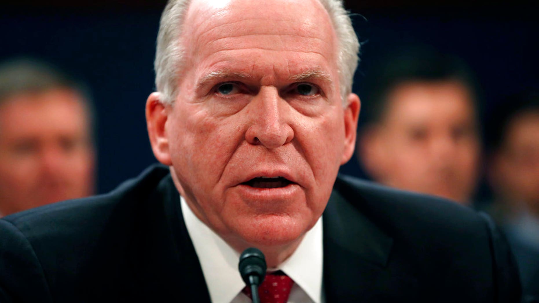 ​​​​​​​Former CIA Director John Brennan testifies on Capitol Hill in Washington, before the House Intelligence Committee Russia Investigation Task Force, May 23, 2017. (Associated Press)