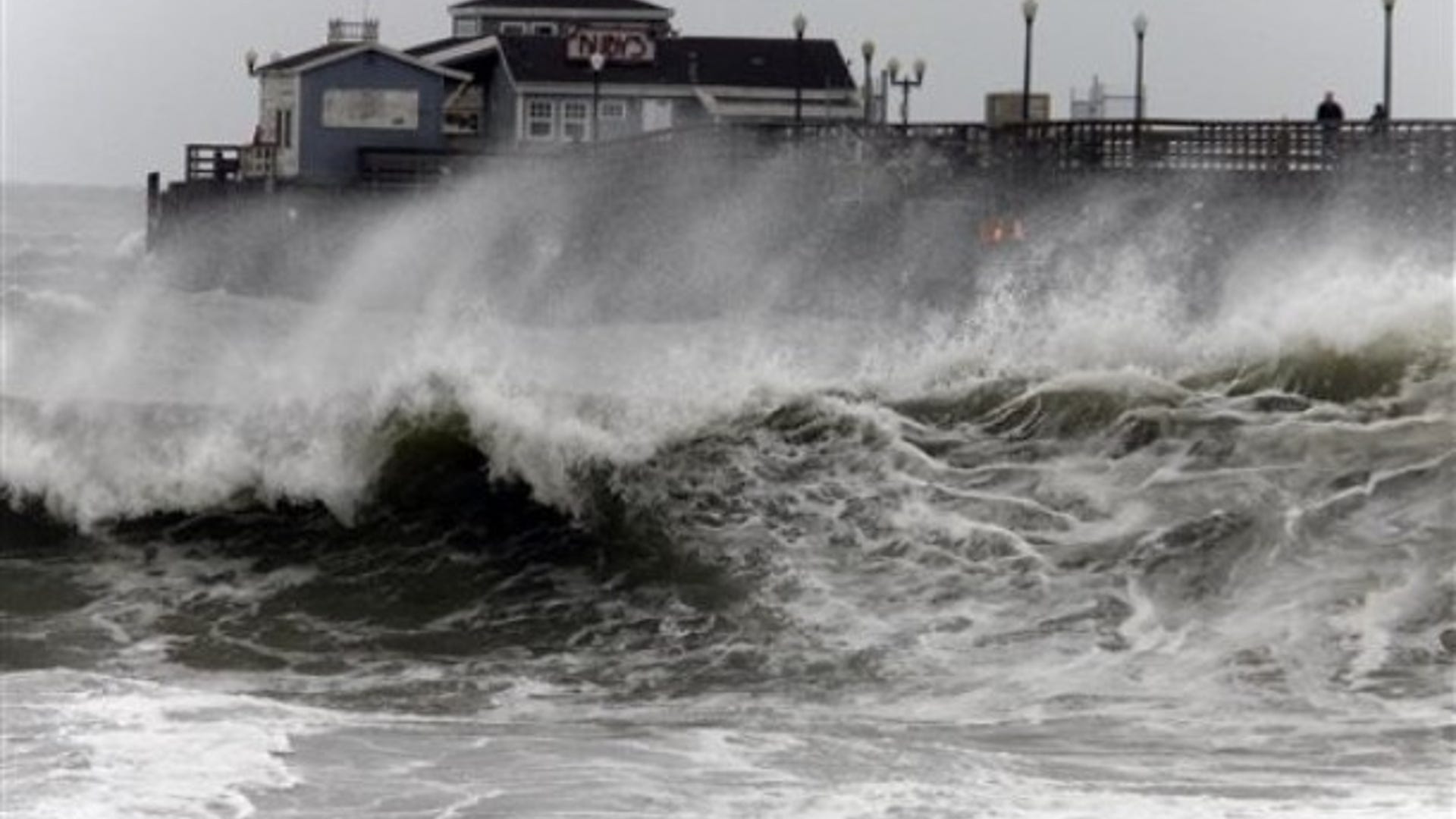Waves Lash California Coast