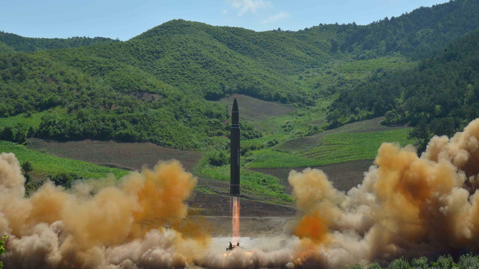 The missile is seen in a photo released by the Korean Central News Agency in Pyongyang, July 4