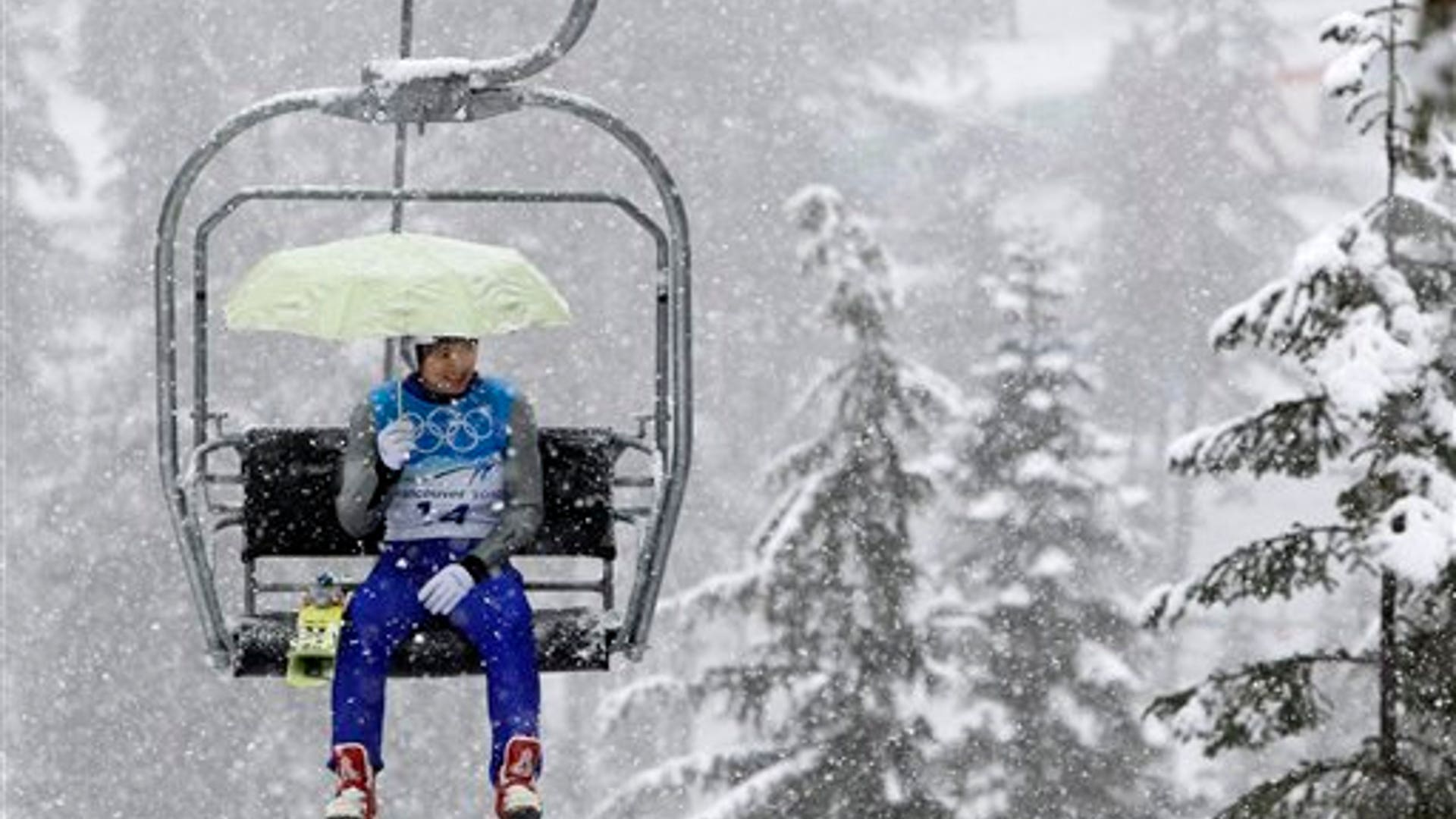Olympian Under an Umbrella