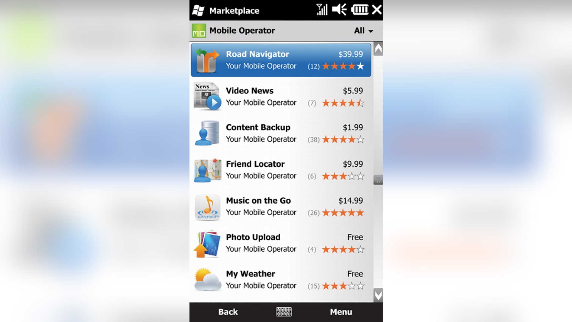 Windows Marketplace: Showcase Screen