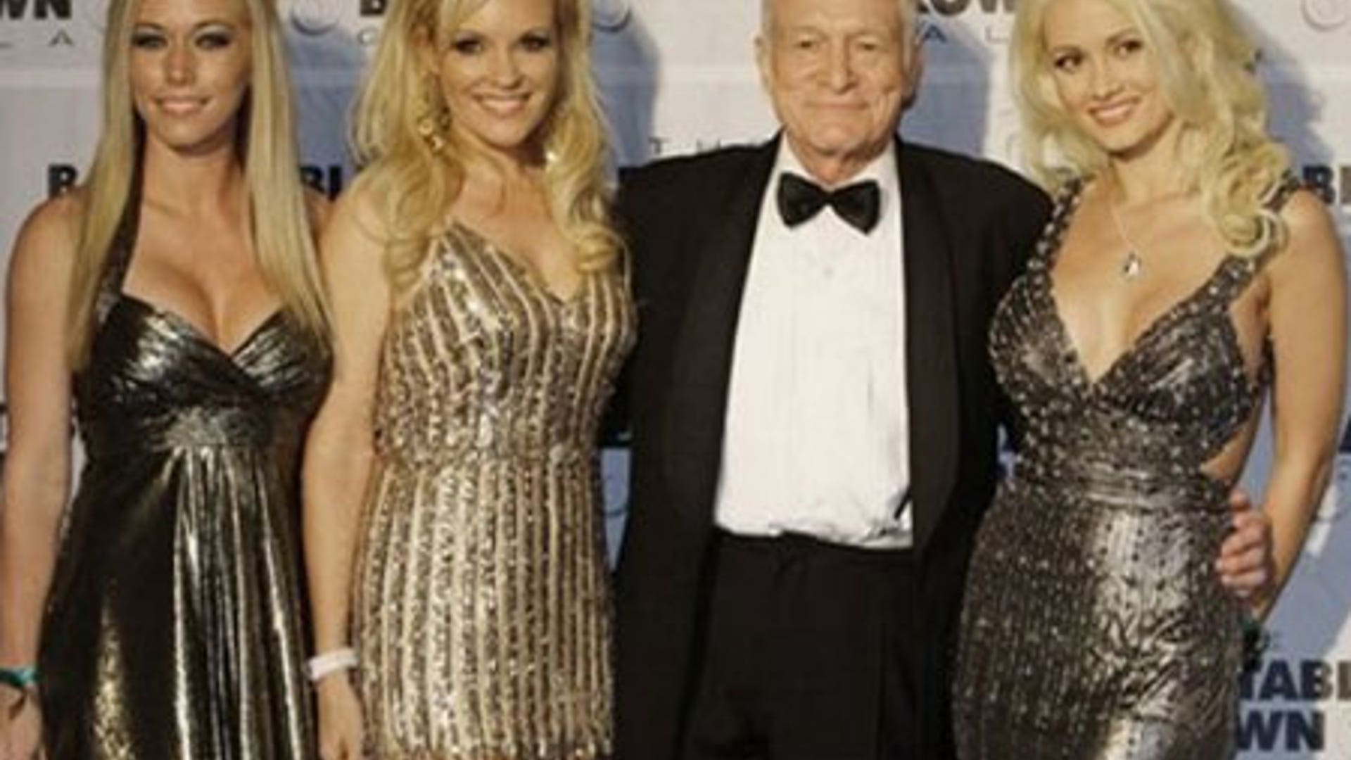Holly Madison, Kendra Wilkinson, Bridget Marquardt and Hugh Hefner