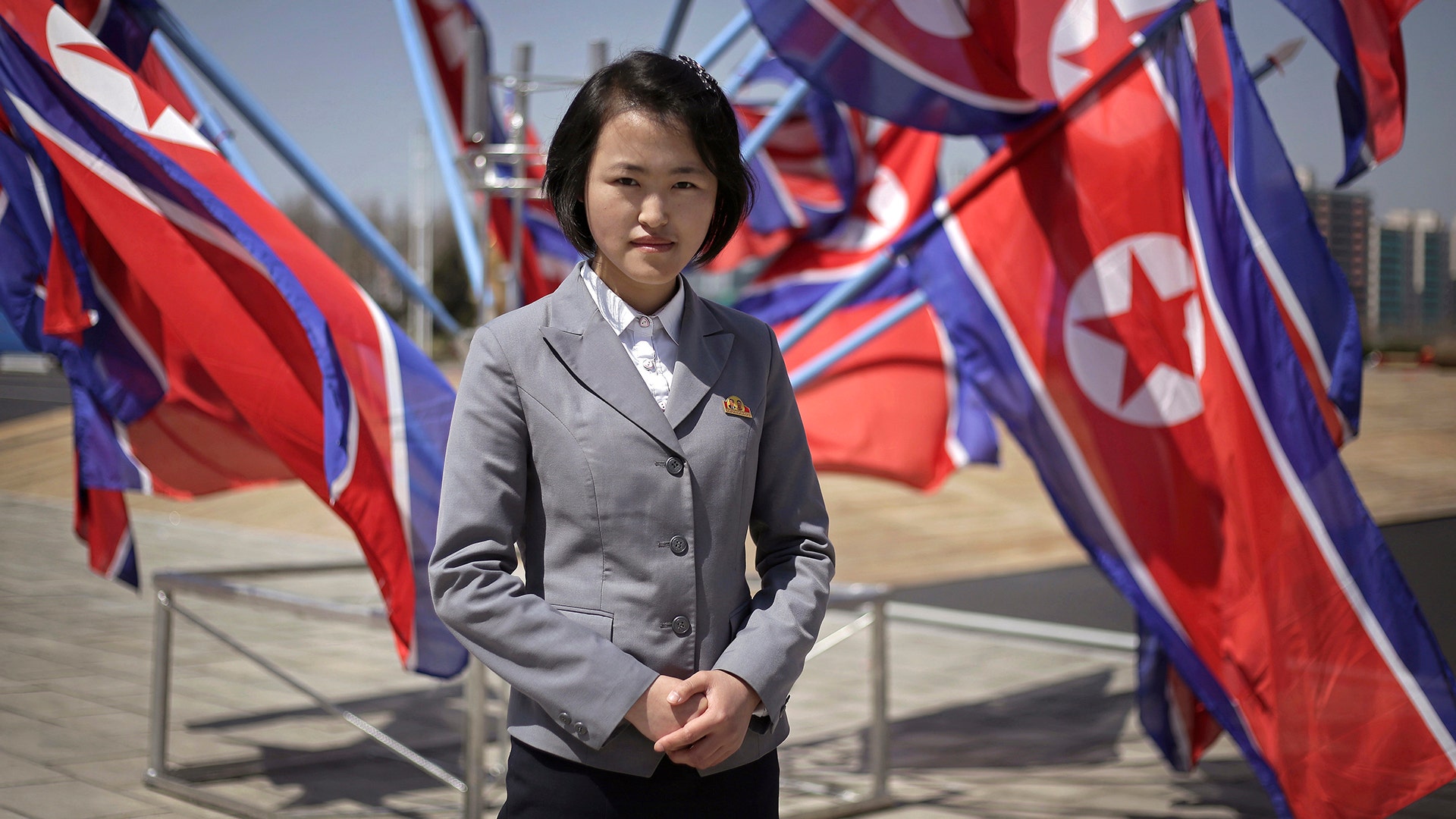 Jang Sol Hyang, 19, a Kim Il Sung University student majoring in Mathematics, poses for a portrait in Pyongyang, North Korea, April 13, 2017