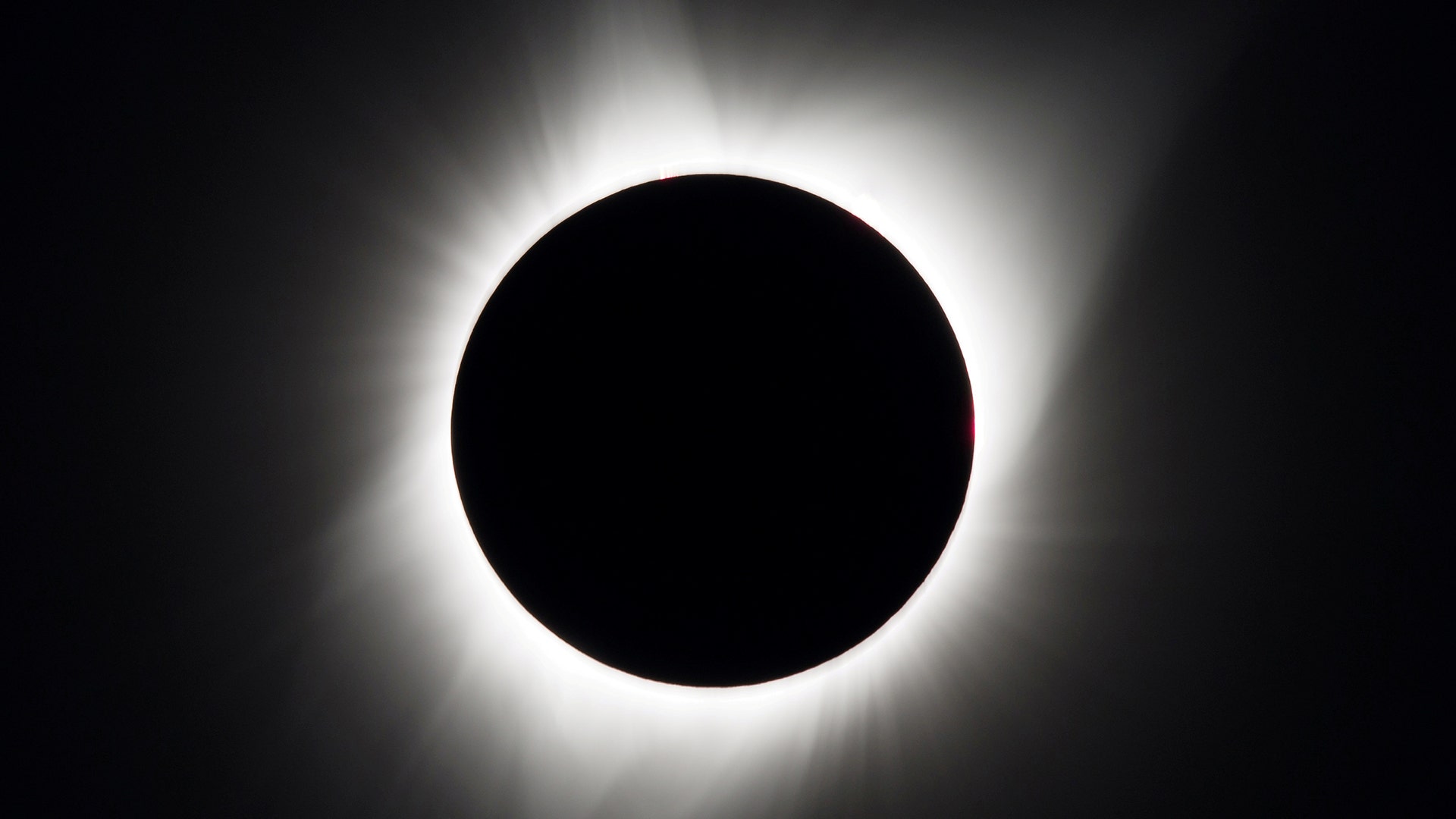 A total solar eclipse is seen above Madras, Oregon, August 21