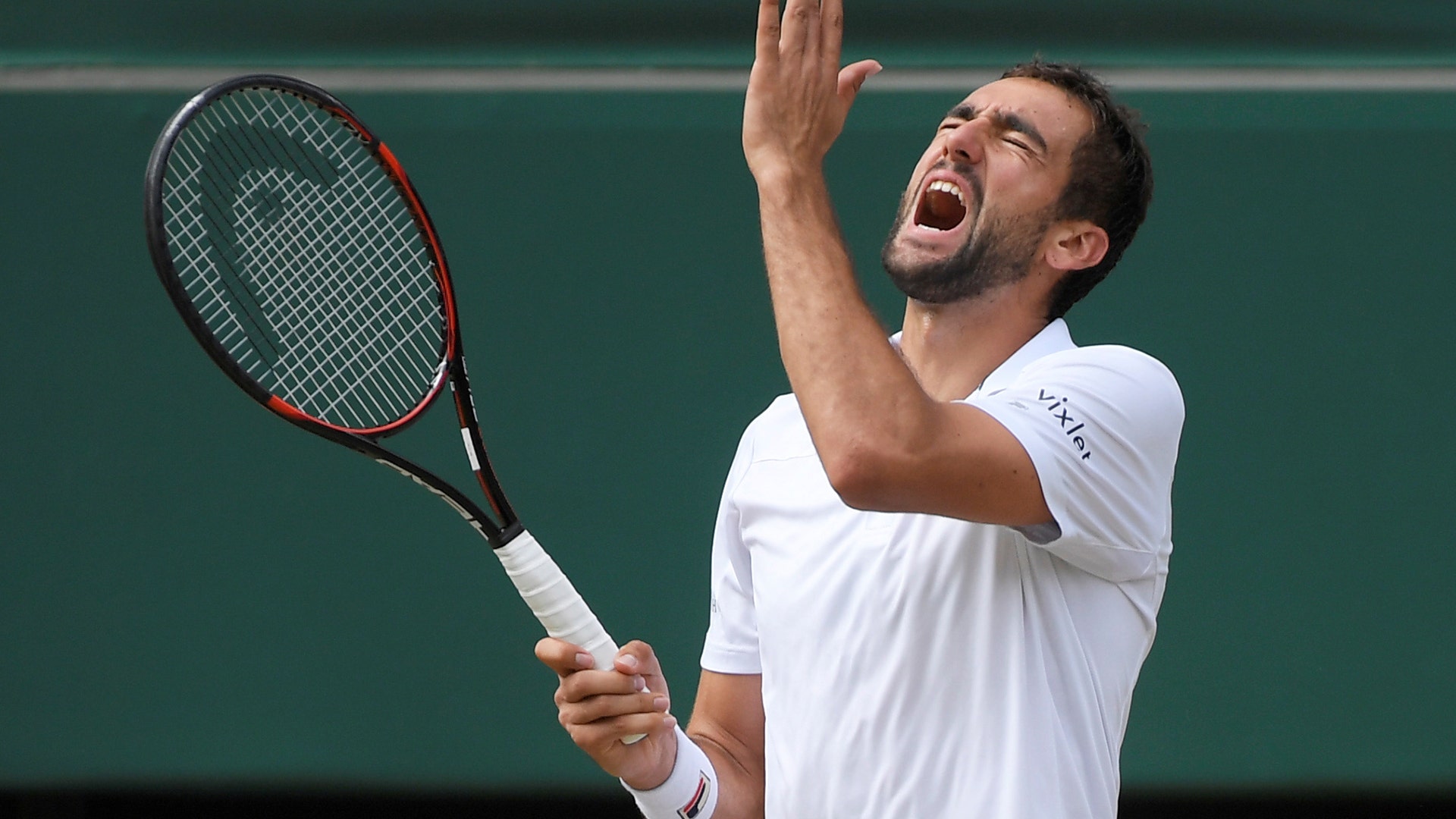 Croatia’s Marin Cilic during the men's Wimbledon final against Switzerland’s Roger Federer in London