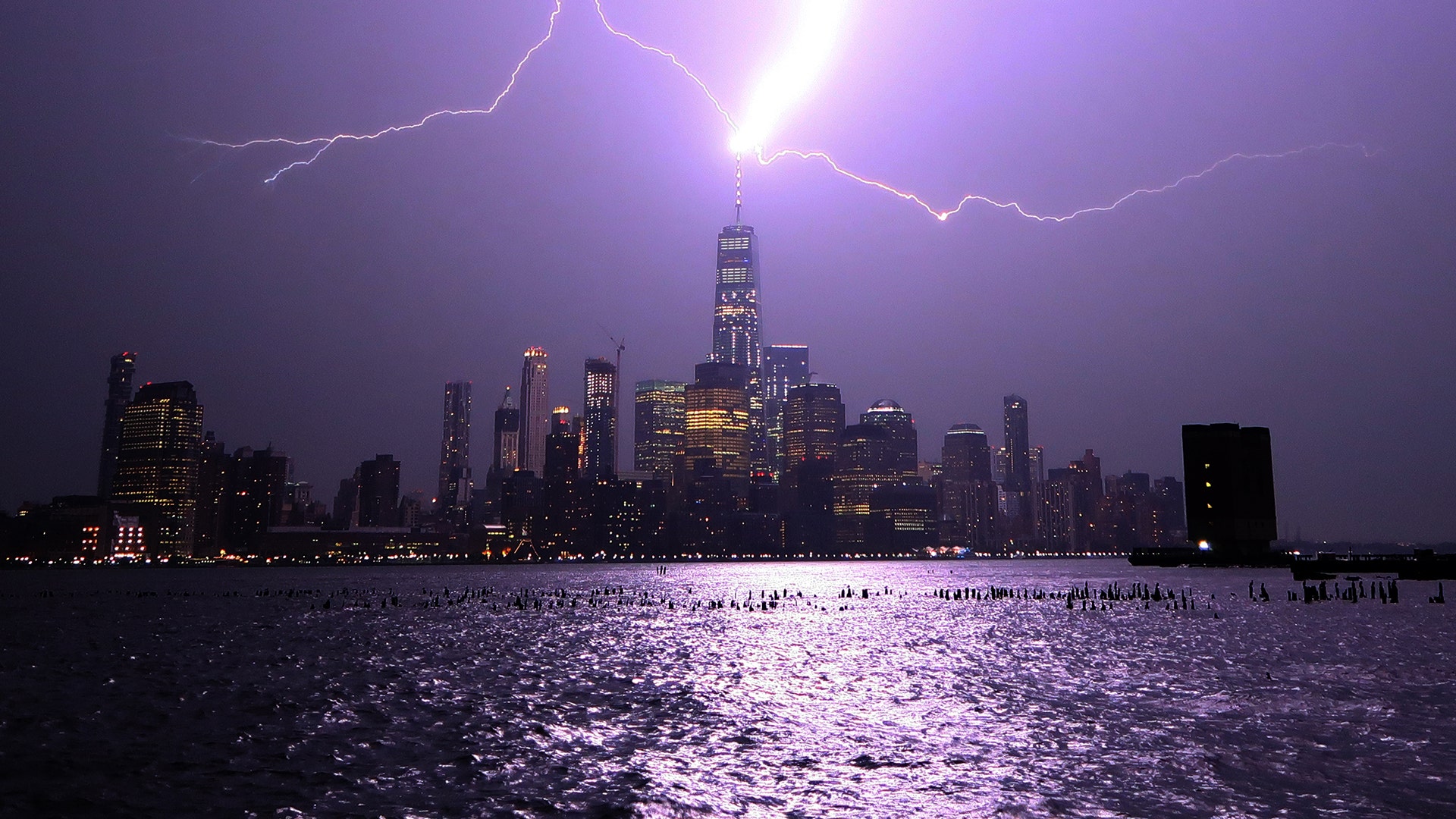 Lightning bolts strike One World Trade Center Fox News