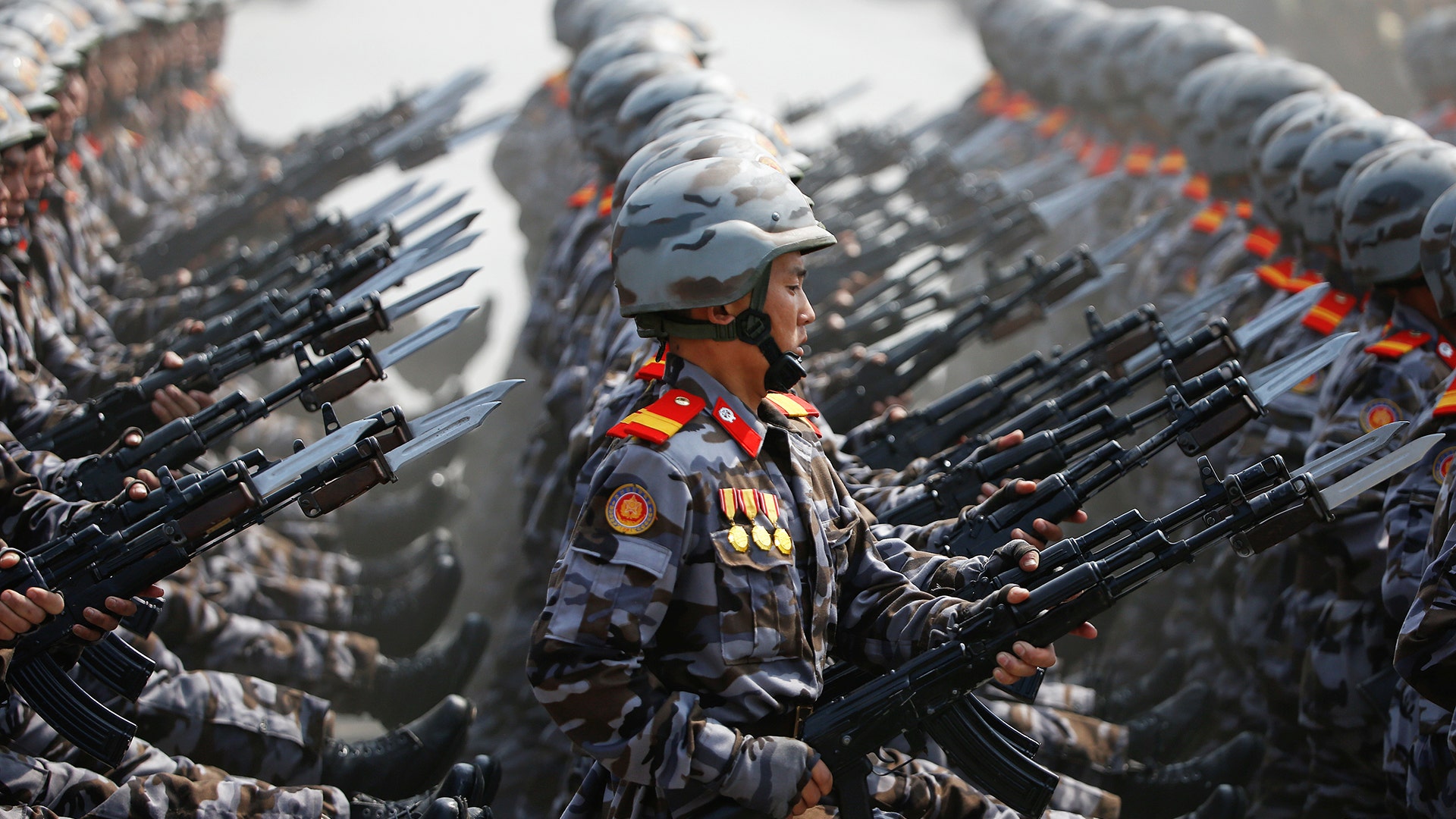 North Korean soldiers during a military parade in Pyongyang, North Korea April 15, 2017