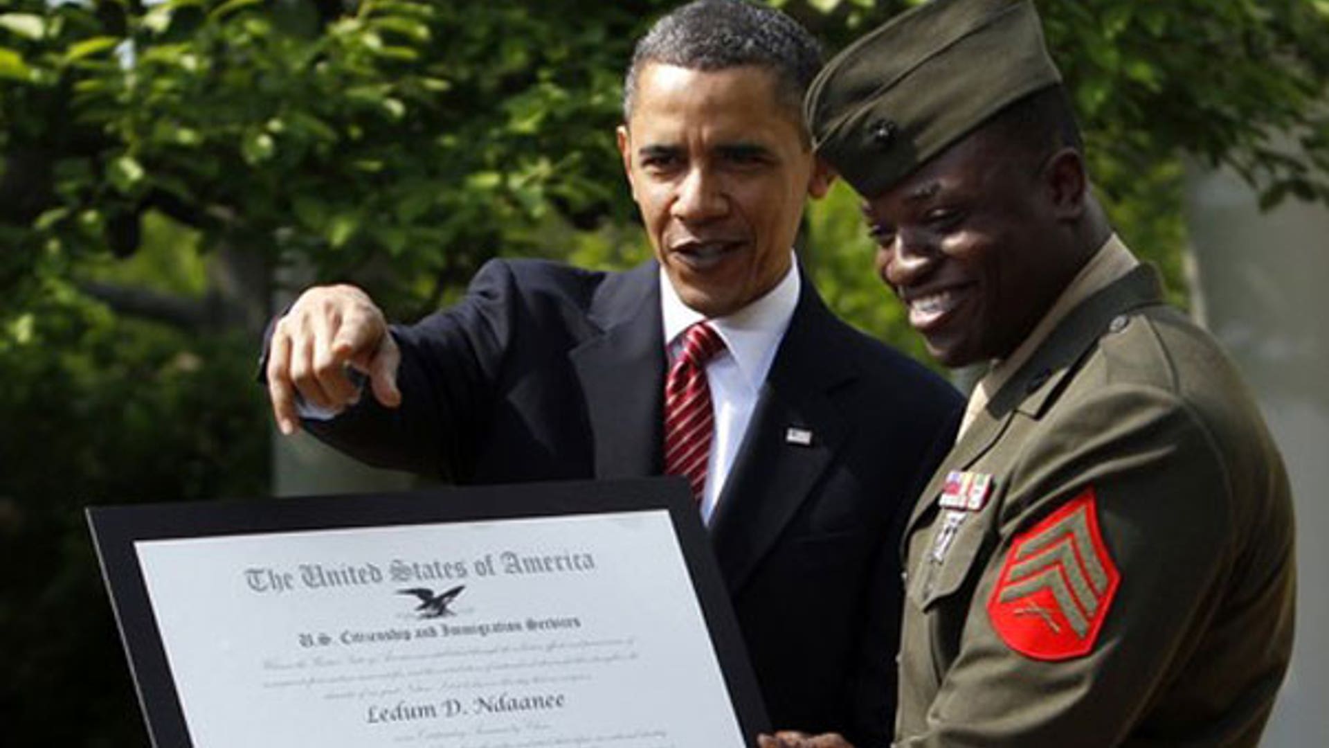 Obama Awards Service Member
