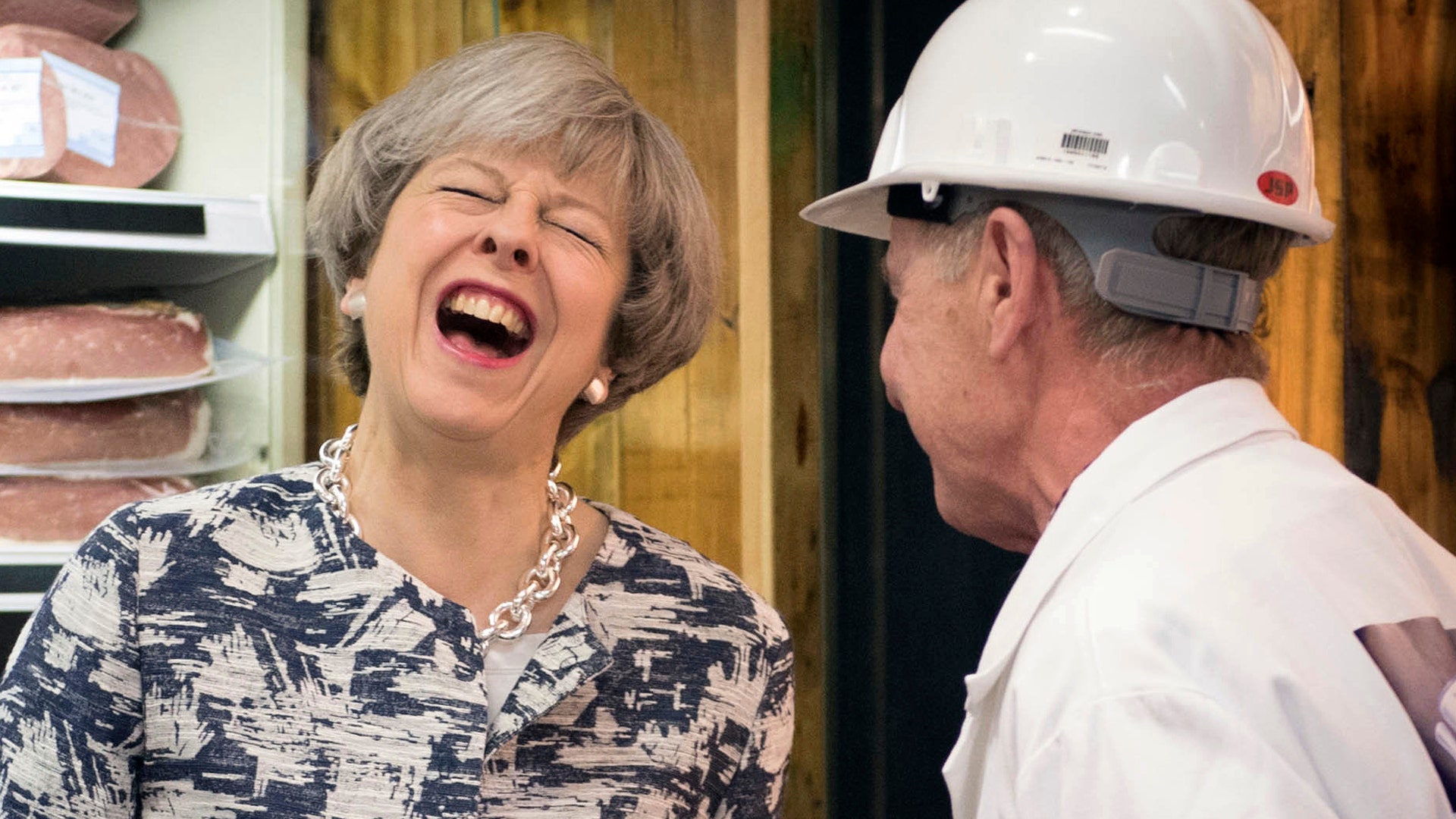 Britain's Prime Minister Theresa May visits Smithfield Market in London