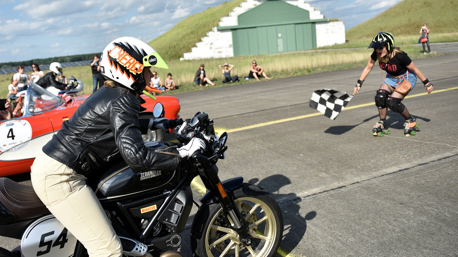 Participants wait for the start