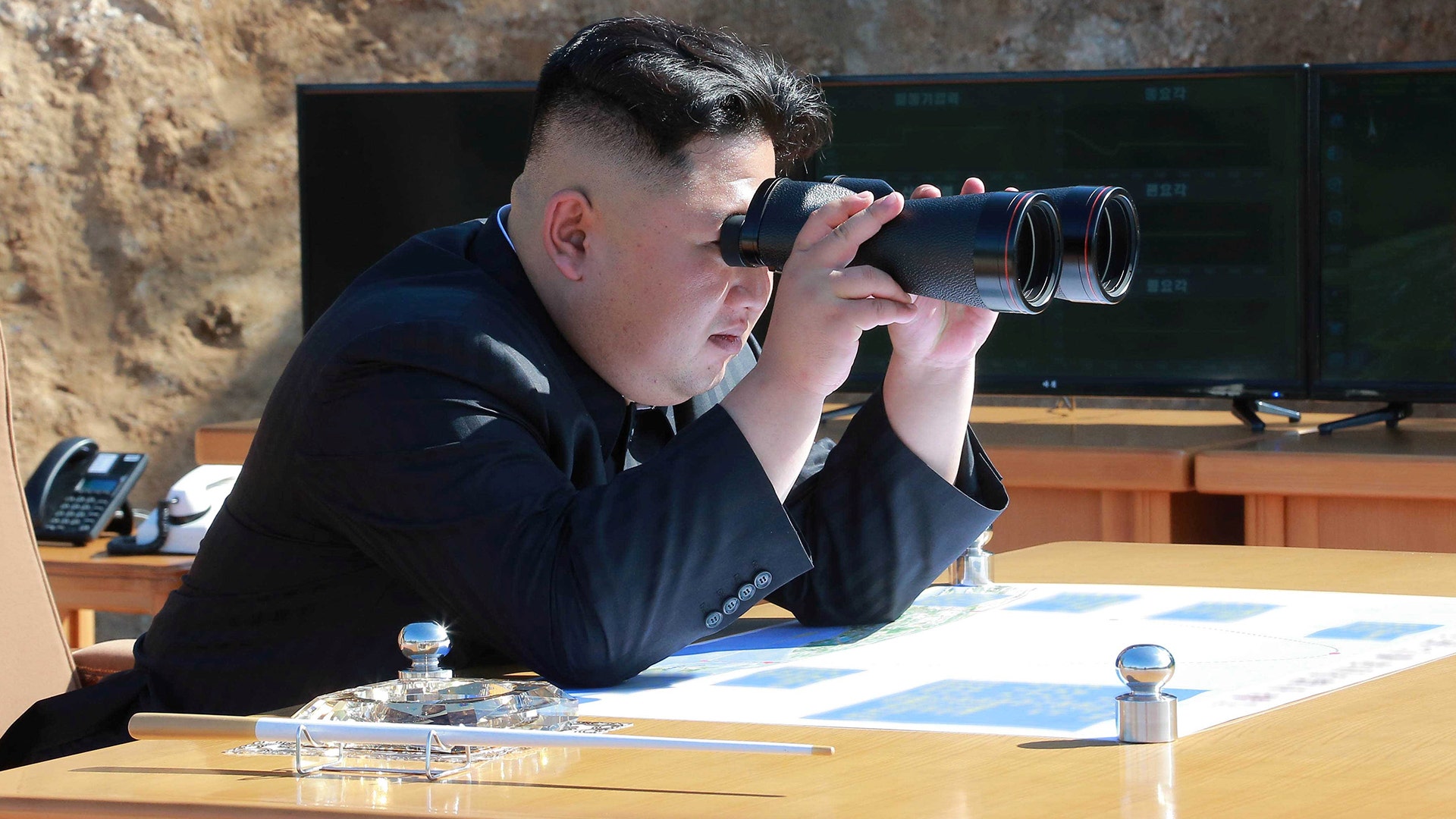 North Korean Leader Kim Jong Un watches the test-fire in Pyongyang, July 4