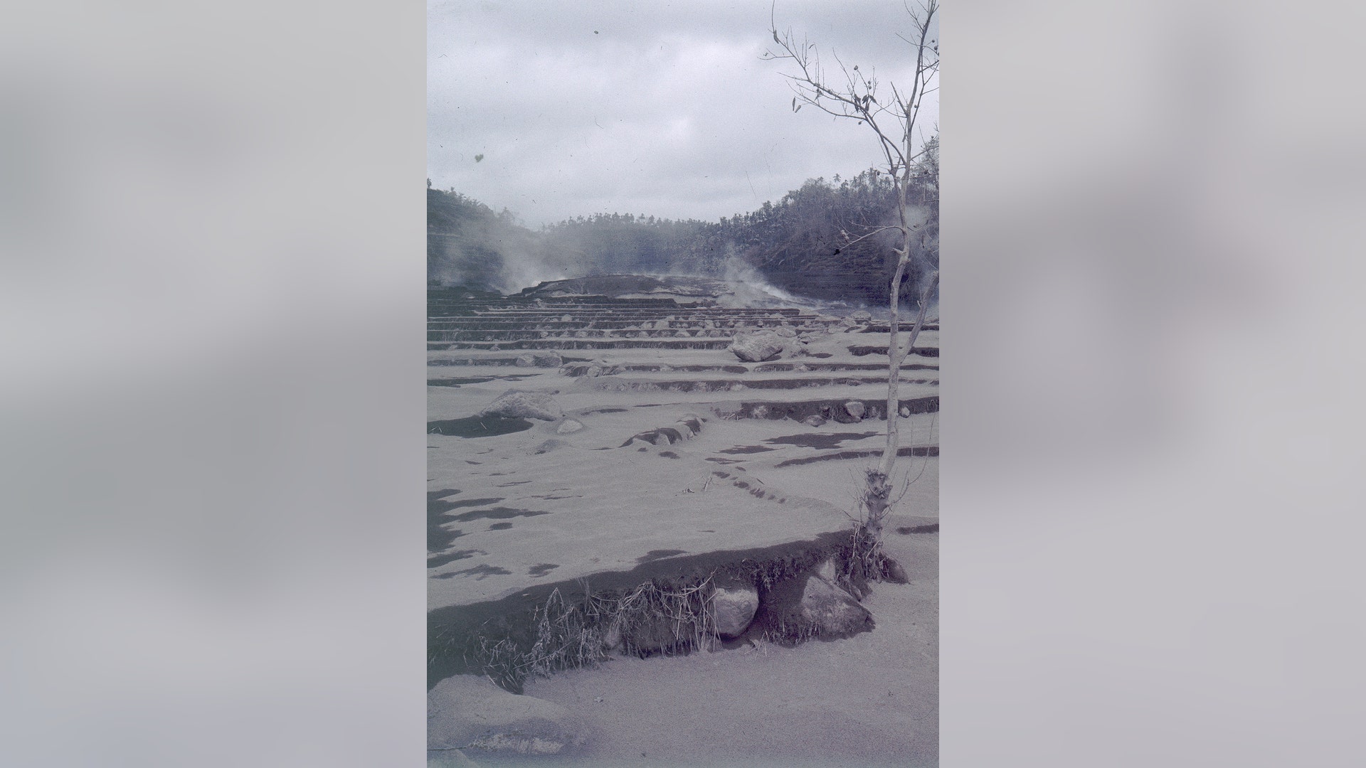 Aftermath of the volcano that erupted in 1963 on Mount Agung in Bali, Indonesia