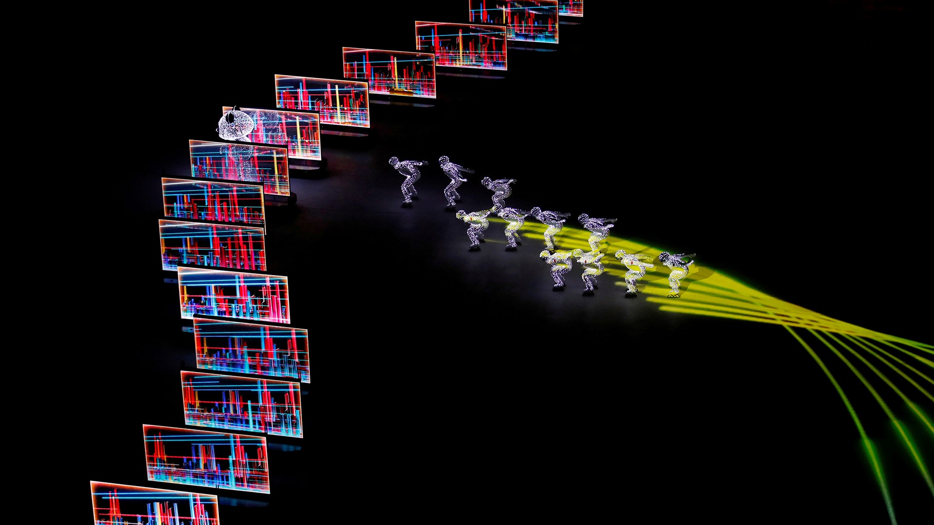 Artists perform during the closing ceremony at the Pyeongchang 2018 Winter Olympics