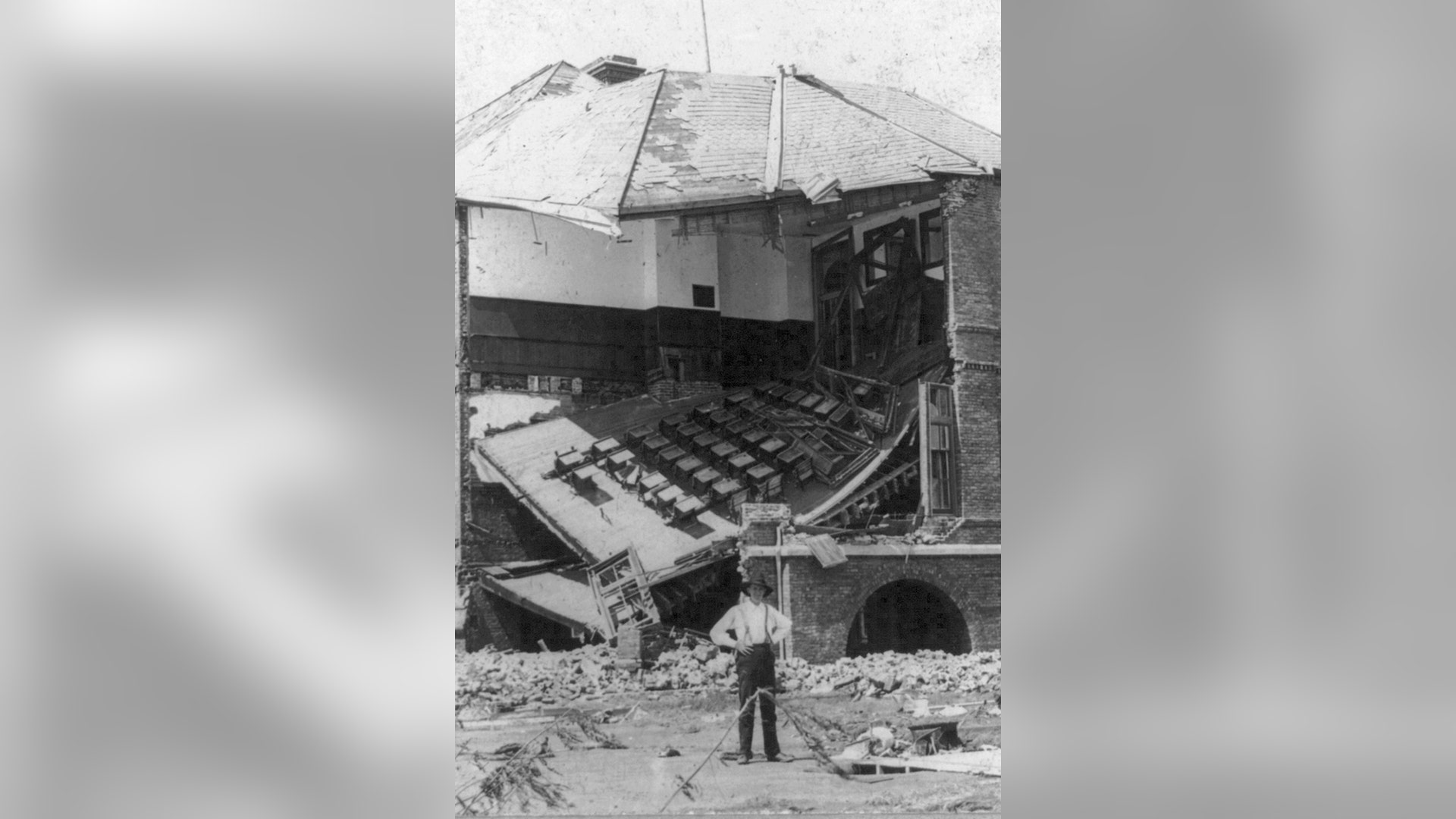 Public school at 25th St. and Ave. P destroyed in the Galveston disaster in 1900