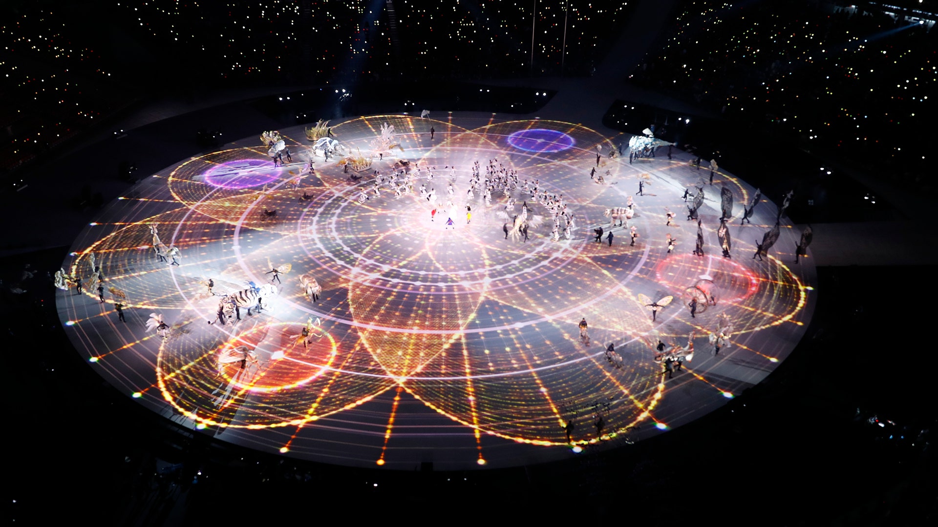 A performance during the Pyeongchang 2018 Winter Olympics opening ceremony